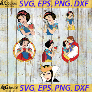 Disney Snow White Svg, Disney Svg, Cricut File, Snow White Svg, Princess Svg, Prince Svg, Bundle, Disney Character Svg, Png, Eps, Dxf