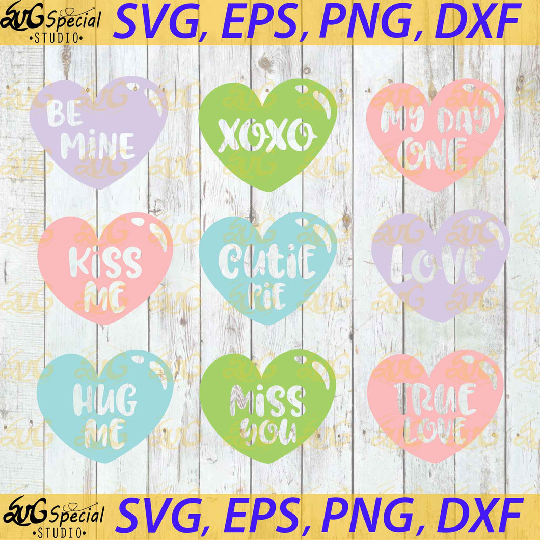 Valentine Hearts Sentiments, Kiss me, Love me, Hug me, Bundle, Cricut File, Clip Art, Valentine's Svg, Valentine's Day Svg, Png, Eps, Dxf