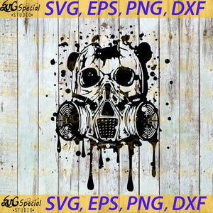 Skull With Gas Mask Svg, Distressed Skeleton Svg, Quarantine Svg, Cricut File, Svg, Halloween Svg