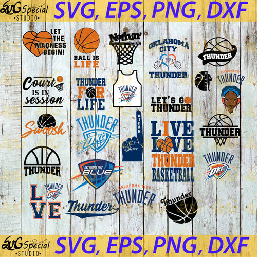 Oklahoma City Thunder Svg, Oklahoma City Thunder, Oklahoma City Thunder Basketball, Basketball Svg, Sport Svg, Bundle, Cricut File, Clipart, Basketball Mom Svg, Love Basketball Svg, Png, Eps, Dxf