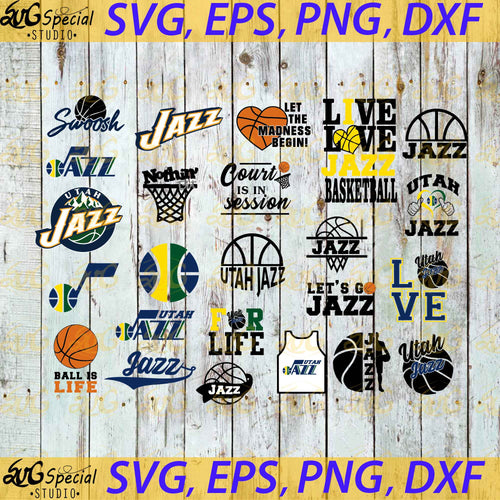 Utah Jazz Svg, Utah Jazz, Utah Jazz Basketball, Basketball Svg, Sport Svg, Bundle, Cricut File, Clipart, Basketball Mom Svg, Love Basketball Svg, Png, Eps, Dxf1