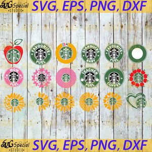 Starbucks Svg, Bundle, Teacher Svg, Starbucks Sunflower Svg, Mermaid Svg, Cricut File, Svg