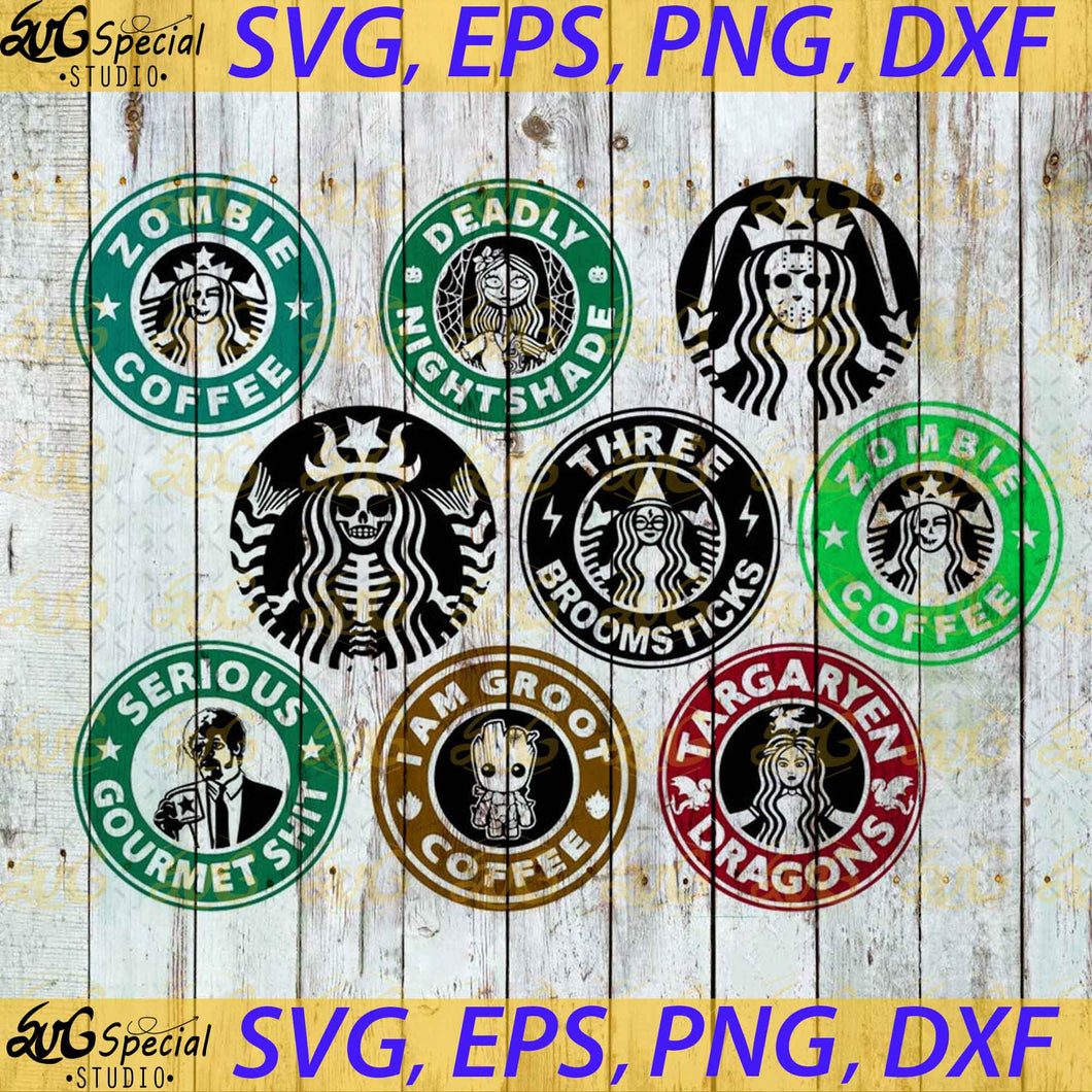 Starbucks Svg, Bundle, Cricut File, Funny Coffee Svg, Gamer Svg, Zombie Svg