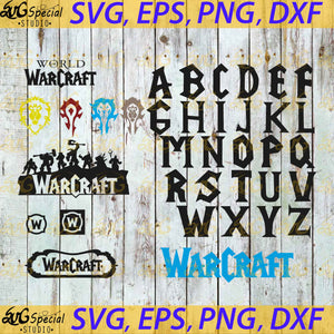Alphabet Svg, Gamer Svg, Cricut File, Silhouette Cameo, Warcraft Svg