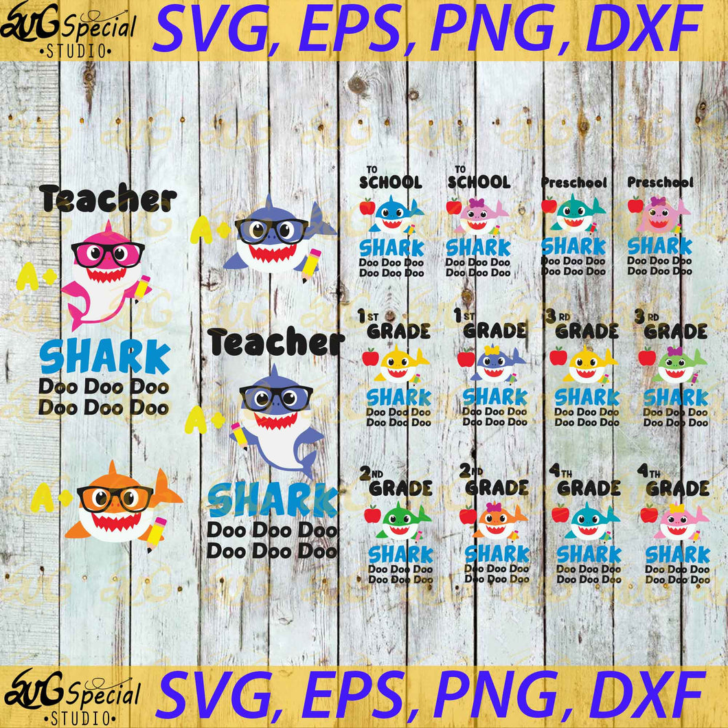 Baby Shark Svg, Birthday Shark Svg, Gift Svg, Cricut File, Svg, School Svg, Back To School Svg