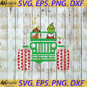 Grinch And Dog Driving Jeep Christmas Svg, Cricut File, Christmas Svg, Grinch Svg, Jeep Car Svg, Dr Seuss, Funny Christmas Svg, Png, Eps, Dxf
