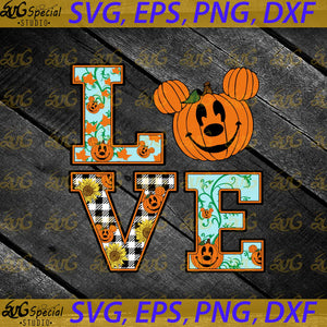 Love Sunflower Mickey Mouse Pumpkin Love Svg, Cricut File, Clipart, Thanksgiving Svg, Fall Svg, Disney Svg, Pumpkin Svg, Png, Eps, Dxf