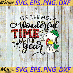 It's The Most Wonderful Time Of The Year Svg, Christmas Svg, Snoopy And Peanut Svg, Snoopy Svg, Buffalo Paild Svg, Cricut File, Clip Art, Svg, Png, Eps, Dxf