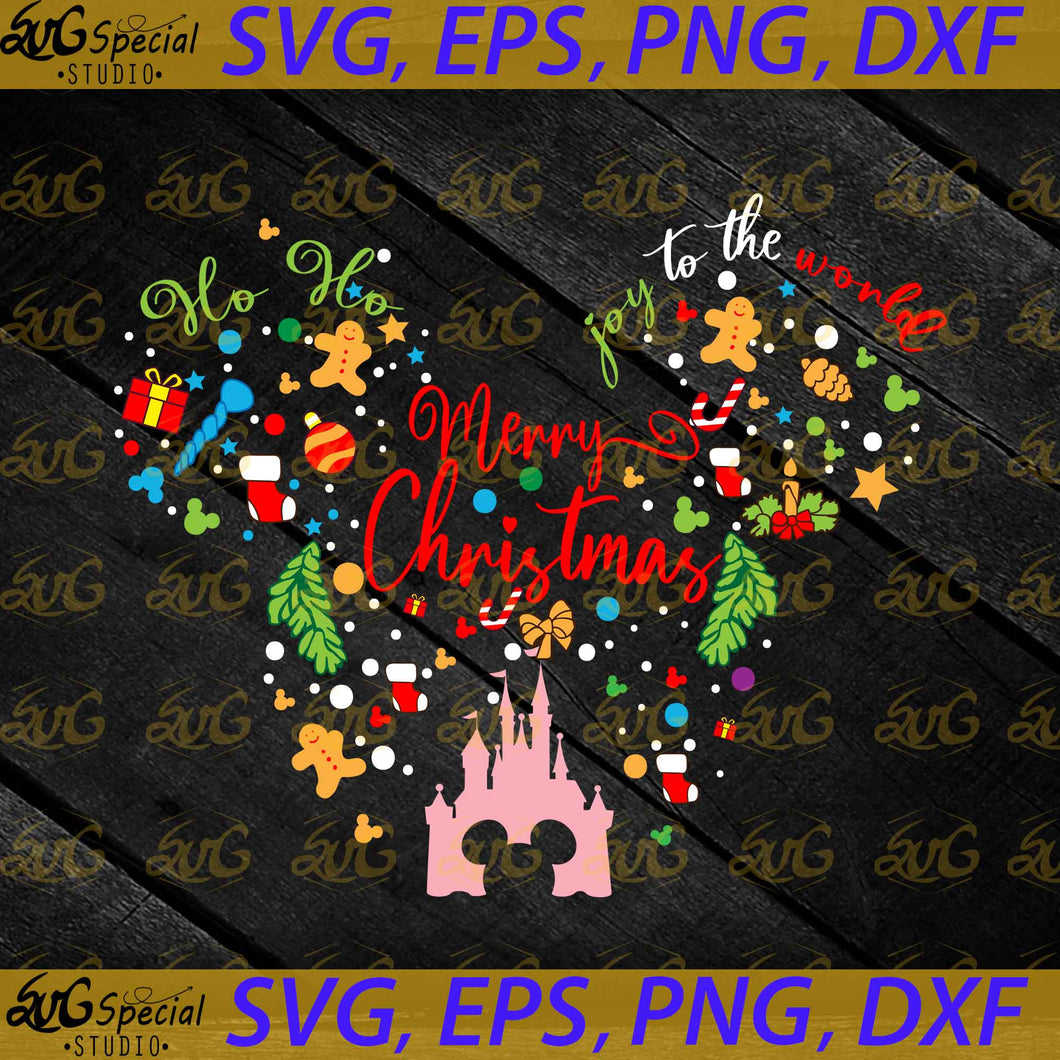 Merry Christmas Mickey Head Svg, Ho ho Joy the World Svg, Cricut File, Clip Art, Christmas Svg, Merry Christmas Svg, Png, Eps, Dxf