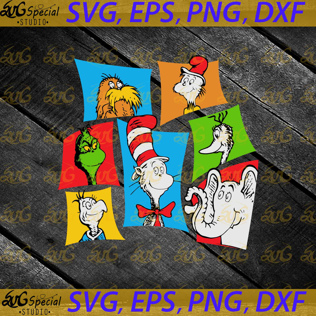 Dr. Seuss Svg, Happy Birthday Dr. Seuss Svg, Cricut File, Clipart, Readbook Svg, Cat In The Hat Svg, Green Eggs Svg, Png, Eps, Dxf7