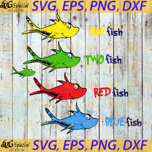 One Fish, Two Fish, Red Fish, Blue Fish svg, Fish svg, Peace Love Reading Svg, Dr. Seuss Svg, Happy Birthday Dr. Seuss Svg, Cricut File, Clipart, Readbook Svg, Cat In The Hat Svg, Green Eggs Svg, Png, Eps, Dxf