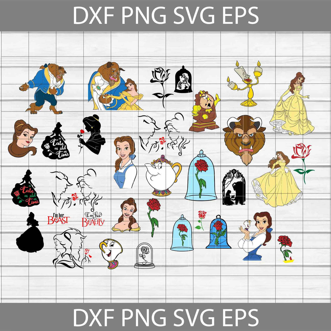 Beauty and the beast svg, Belle Svg, Princess Svg, Cartoon svg, cricut file, clipart, bundle, svg, png, eps, dxf