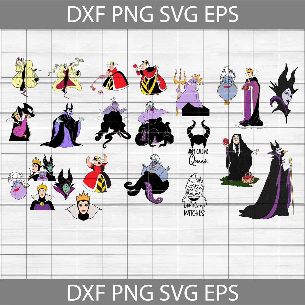 Villains svg, Maleficent Svg, Cruella De Vil Svg, Ursula Svg, Evil ...