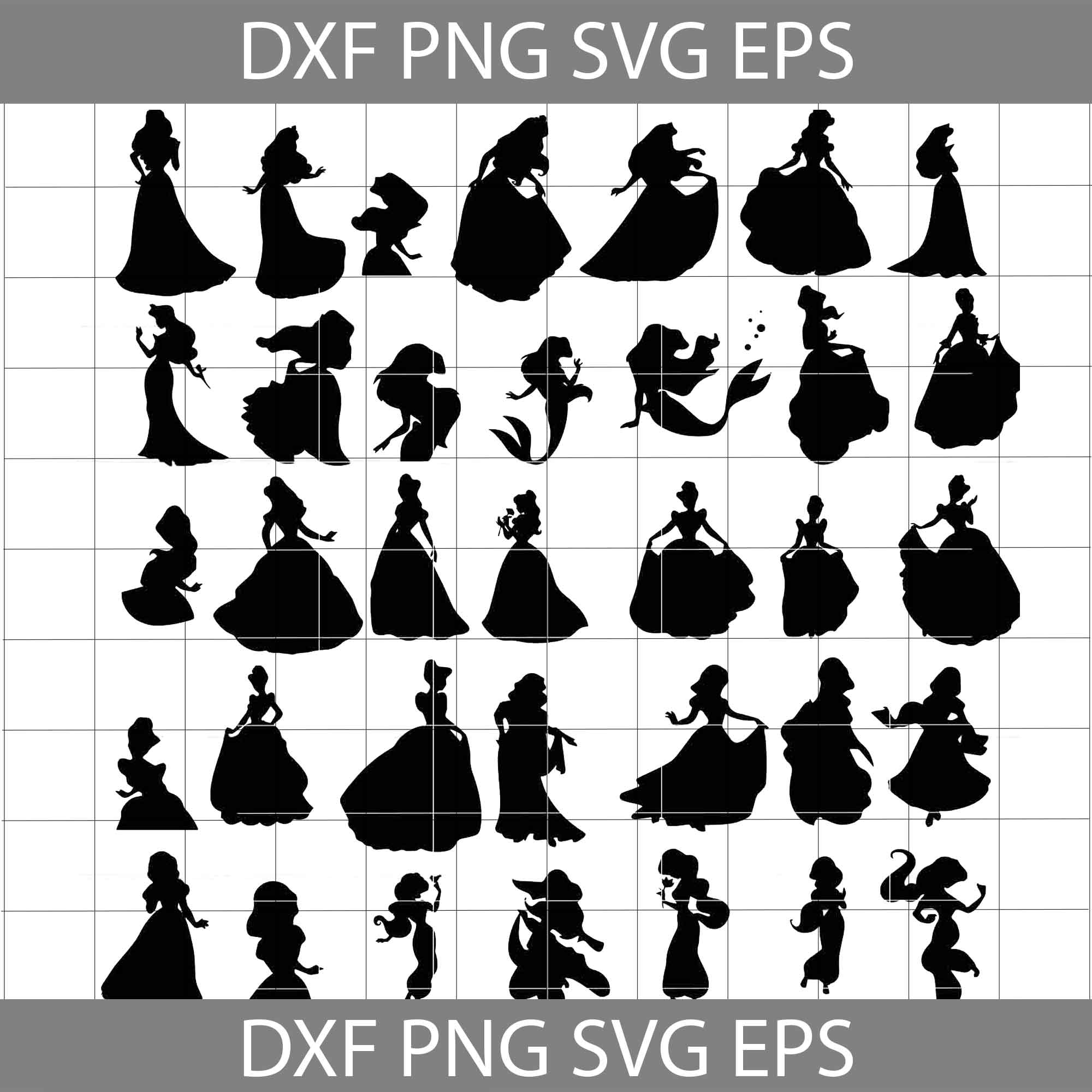 disney princess silhouettes clip art