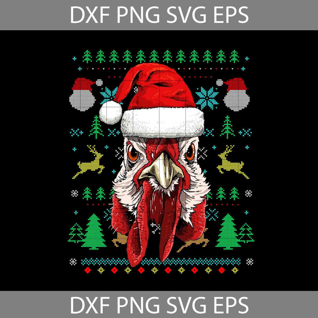 Chicken Ugly Christmas Santa Hat Png, Chicken Santa Png, Christmas png, Gift Png, Png Images 300dpi