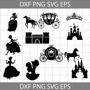 Cinderella Castle Svg, Princess Svg, Bundle, Cartoon Svg, Cricut File, Clipart, svg, png, eps, dxf