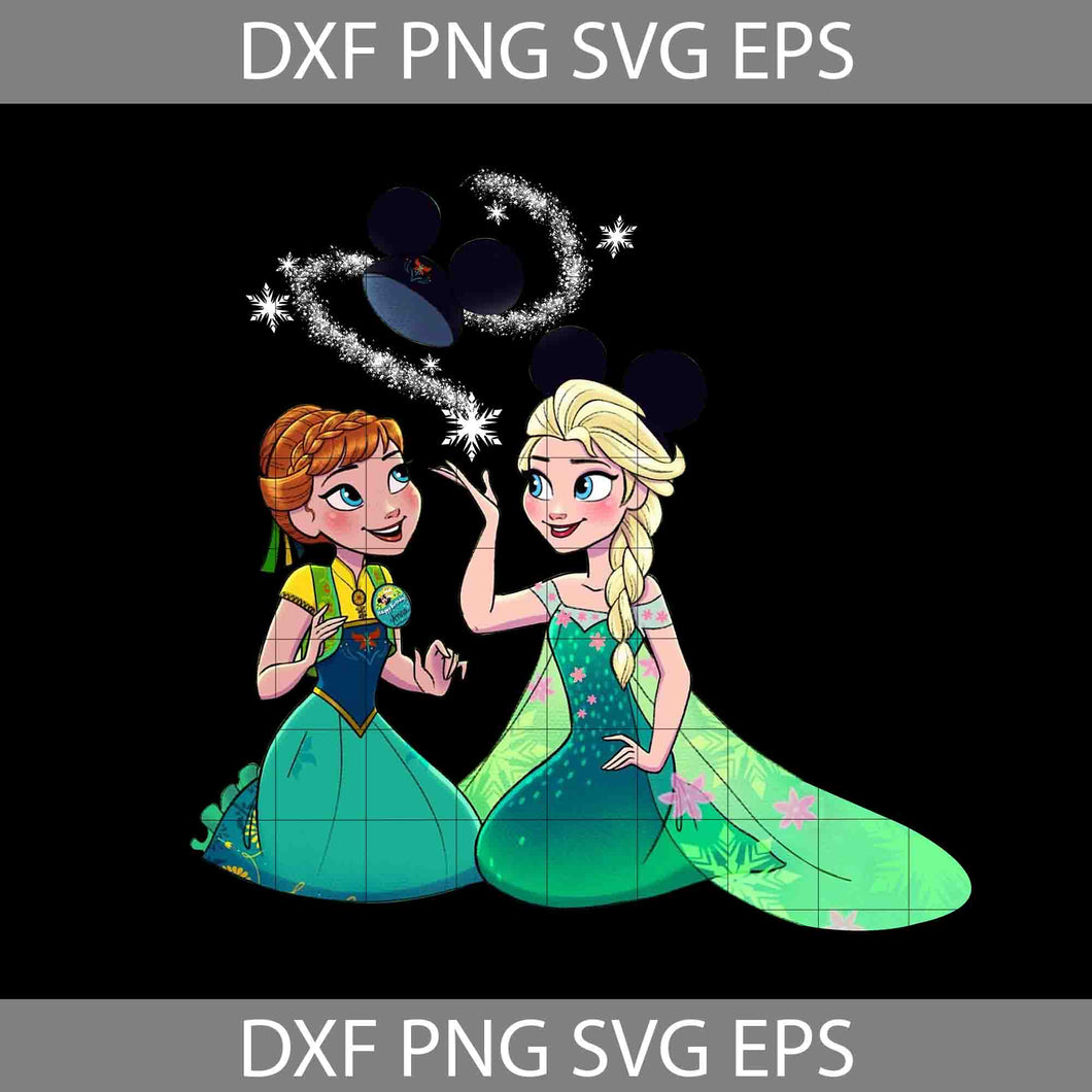 Elsa And Anna Mickey Mouse Ears Svg, The Frozen Svg, Cartoon Svg, Cricut File, Clipart, Svg, Png, Eps, Dxf