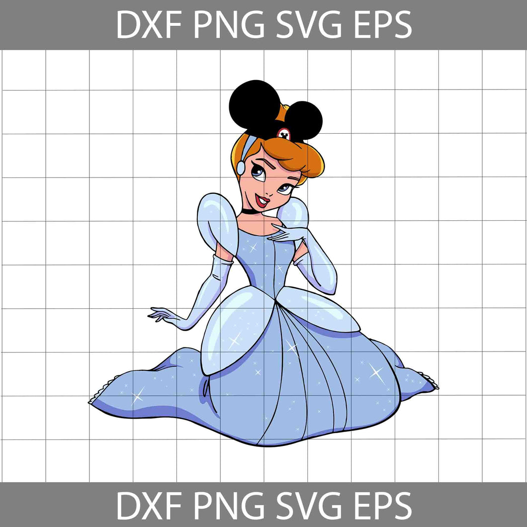 Cinderella Mickey Mouse Ears Svg, Cartoon Svg, Cricut File, Clipart, Svg, Png, Eps, Dxf