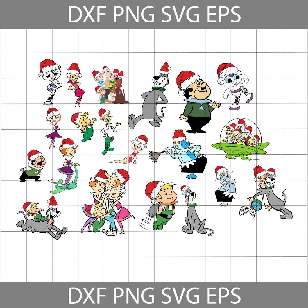 The Jetsons Santa svg, george Jetsons svg, Jane Jetson svg, Mr. Spacely Svg, Astro svg, Judy Svg, Roise svg, Elroy Svg, Cartoon Svg, Christmas Svg, Gift SVg, Bundle, Cricut file, clipart, svg, png, eps, dxf