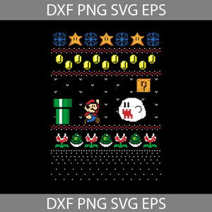 Super Mario Svg, Ugly Christmas Svg, Game SVg, Christmas Svg, Gift SVg, Cricut File, Clipart, Svg, Png, Eps, Dxf