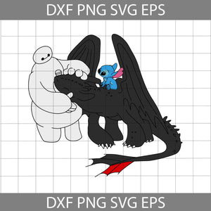 Baymax, Stitch And Toothless Svg, Cartoon Svg, Cricut File, Clipart, Svg, Png, Eps, Dxf