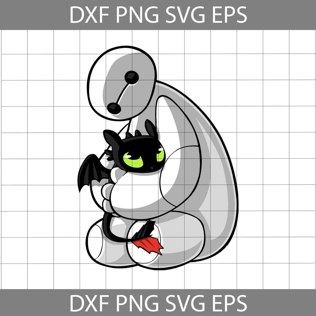 Baymax And Toothless Svg, Cartoon Svg, Cricut File, Clipart, Svg, Png, Eps, Dxf