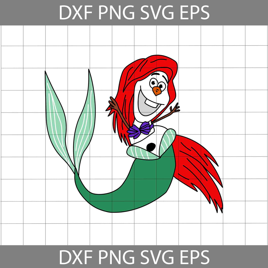 Ariel Olaf Svg, The Little Mermaid Svg, Olaf Costume Svg, Cartoon SVg, Cricut File, Clipart, Svg, Png, Eps, Dxf
