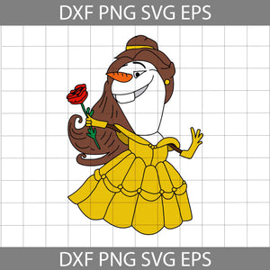 Belle Olaf Svg, Beauty And The Beast Svg, Olaf Costume Svg, Cartoon SVg, Cricut File, Clipart, Svg, Png, Eps, Dxf