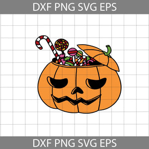 Pumpkin And Candy Svg, Pumpkin Svg, Halloween Svg, Halloween Gift Svg, Funny, Cuties, Horror, Cricut file, Clipart, Svg, Png, Eps, Dxf