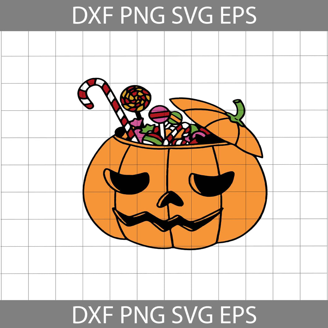 Pumpkin And Candy Svg, Pumpkin Svg, Halloween Svg, Halloween Gift Svg, Funny, Cuties, Horror, Cricut file, Clipart, Svg, Png, Eps, Dxf