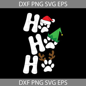 HO HO HO Pawprint Santa Svg, Christmas Svg, Gift SVg, Cricut File, Clipart, Svg, Png, Eps, Dxf