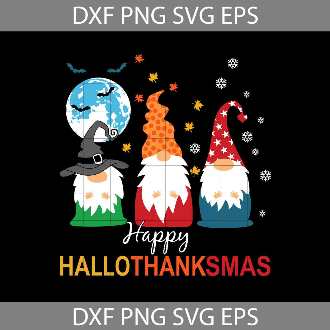 Hallothanksmas Gnomes Halloween Xmas Svg, Gnomes Svg, Thanksgiving Svg, Christmas Svg, Gift Svg, Cricut File, Clipart, Svg, Png, Eps, Dxf