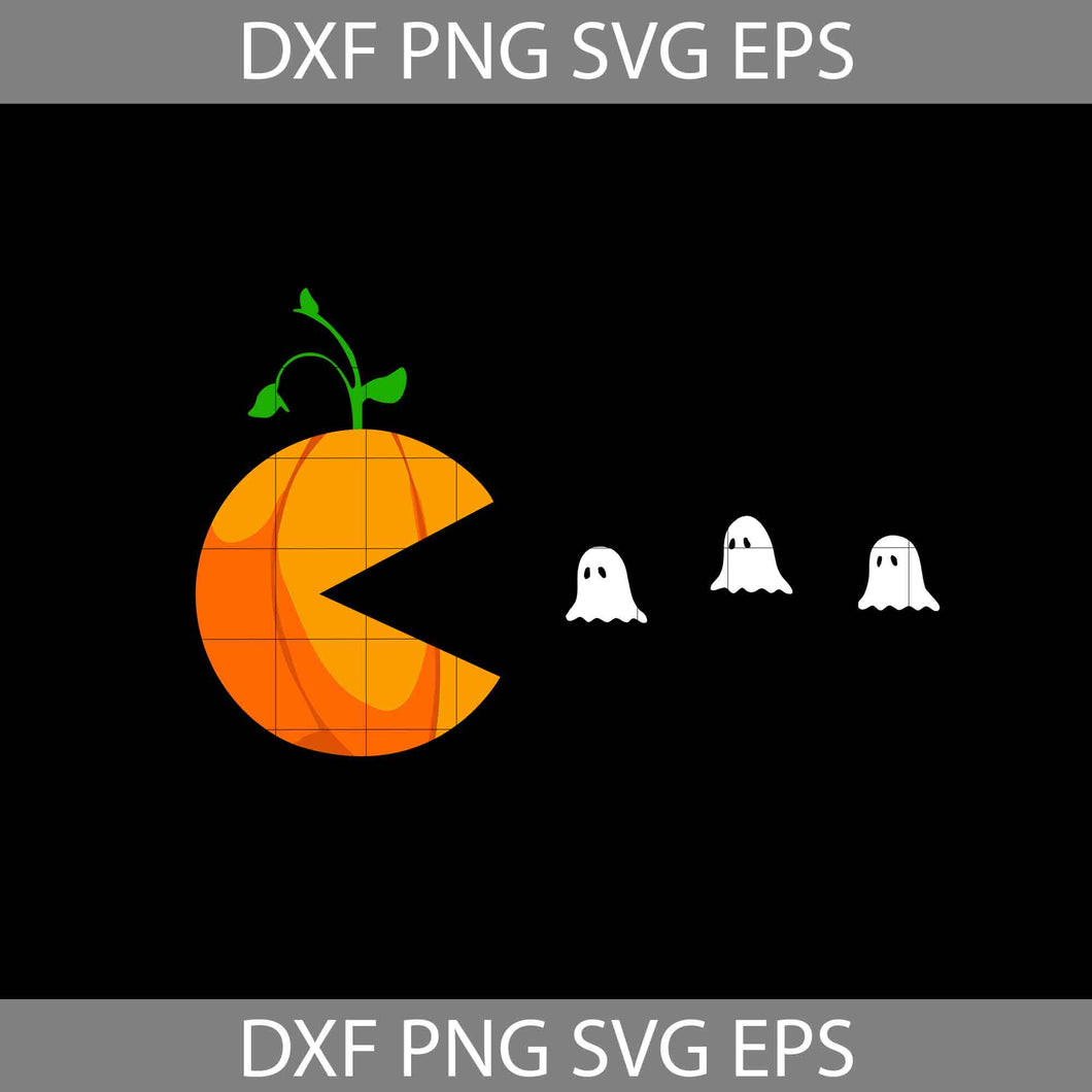 Pacman Halloween Svg, Halloween Svg, Halloween Gift SVg, Funny, Cuties, Horror Svg, Cricut File, Clipart, Svg, Png, eps, Dxf