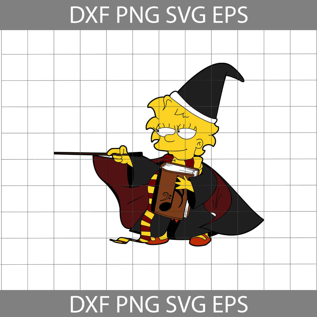 Lisa Witch Svg, The Simpsons Svg, Witch Svg, Cartoon Svg, Halloween SVg, Halloween Gift SVg, Cricut File, clipart, svg, png, eps, dxf