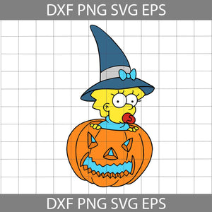 Maggie Pumpkin Svg, The Simpsons Svg, Witch Svg, Cartoon Svg, Halloween SVg, Halloween Gift SVg, Cricut File, clipart, svg, png, eps, dxf