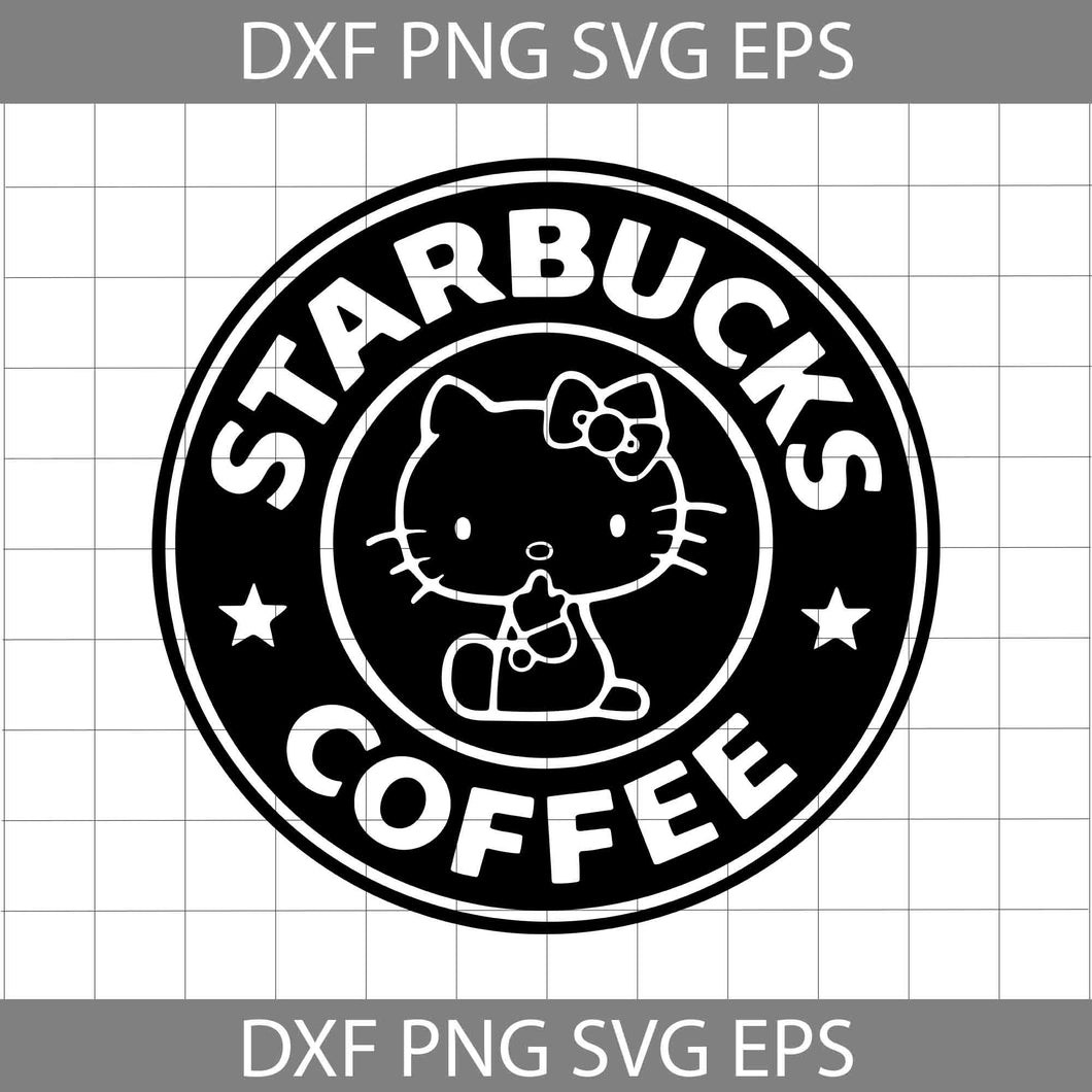 Hello Kitty Starbucks Coffee Svg, Coffee svg, drinking svg, cricut file, clipart, svg, png, eps, dxf