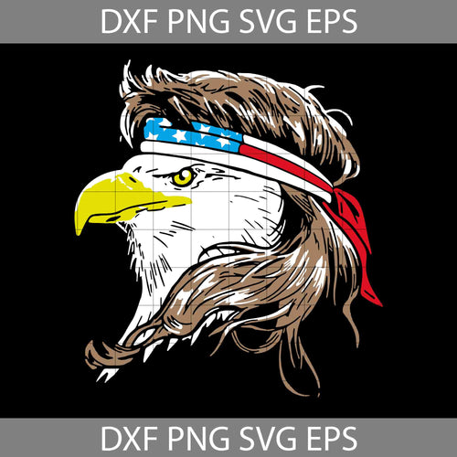 Merica 4th Of July Bald Eagle With Mullet USA Flag Svg, 4th Of July Svg, Cricut file, clipart, svg, png, eps, dxf