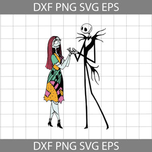 Jack Skellington And Sally Svg, Movie SVg, Halloween Svg, Halloween Gift svg, Funny, Cuties, Horror SVg, Cricut File, Clipart, Svg, Png, Eps, Dxf