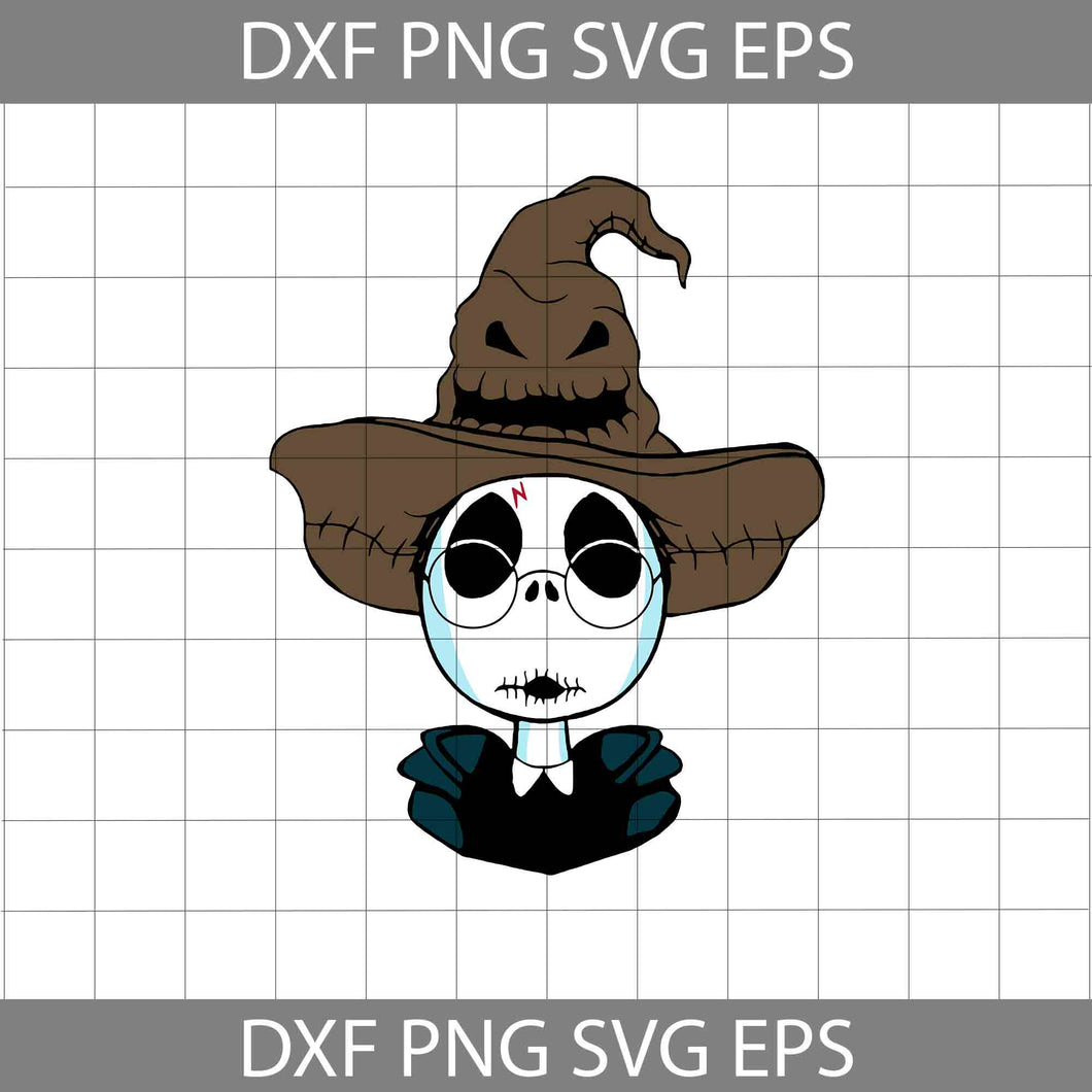 Jack Skellington Sorting Hat Svg, Jack Skellington Svg, Halloween Svg, Halloween Gift svg, Funny, Cuties, Horror SVg, Cricut File, Clipart, Svg, Png, Eps, Dxf