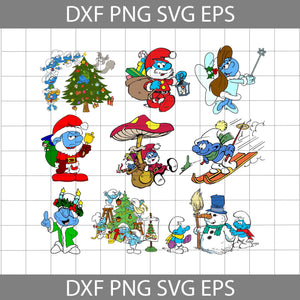 Smurf Svg, Bundle, Cartoon Svg, Christmas Svg, Gift Svg, Cricut File, Clipart, Svg, Png, Eps, Dxf