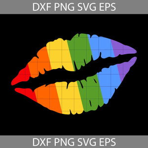 Pride Lip Svg, LGBT Lip Svg, gay pride svg, lesbian pride svg, Cricut File, Clip Art, svg, png, eps, dxf