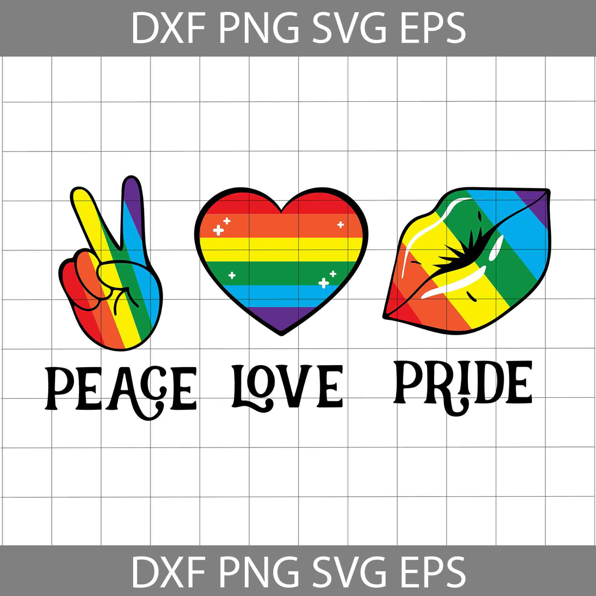 Peace Love Pride Svg, Peace Svg, Pride Svg, Gay Pride Svg, Lesbian ...