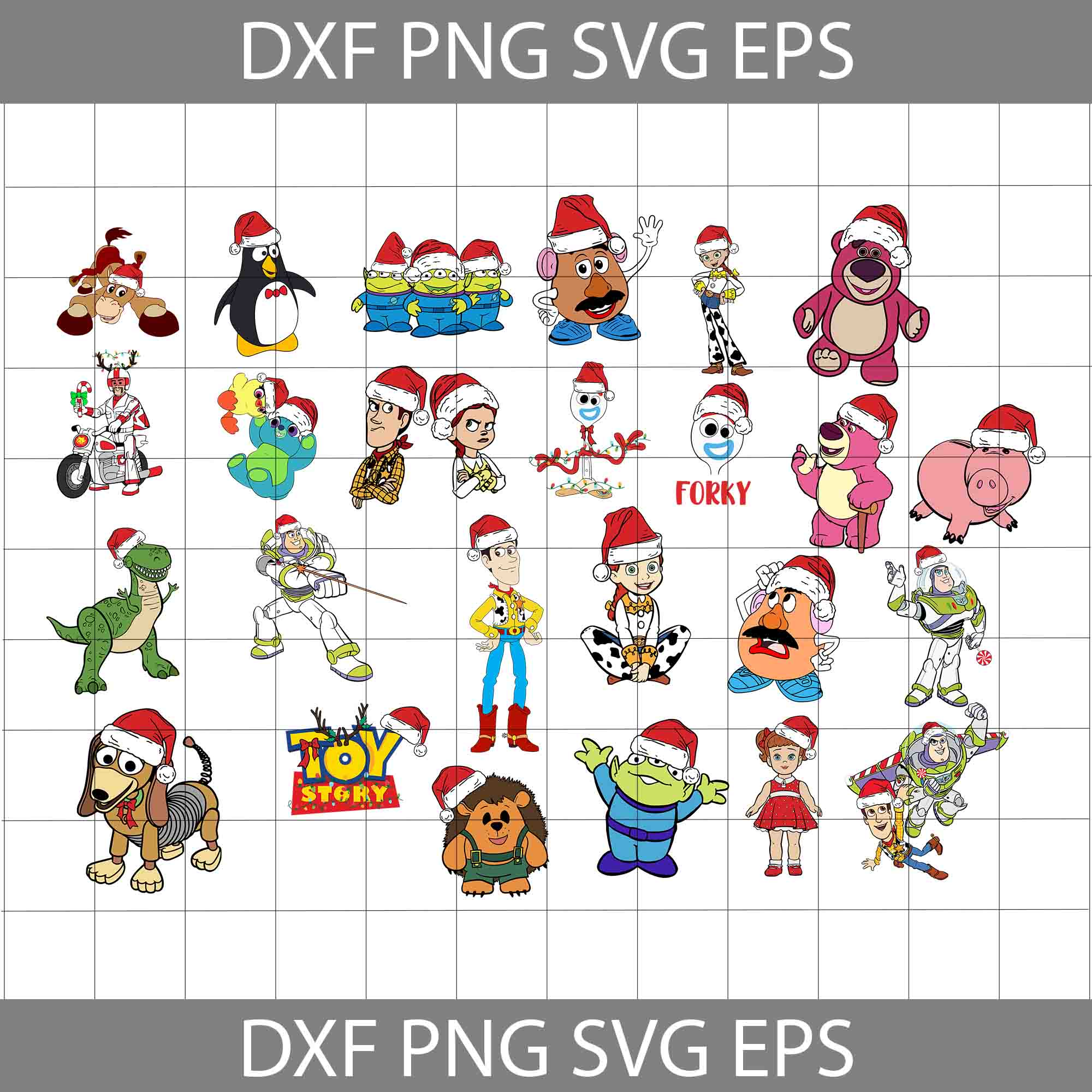 Forky Christmas Toy Story Svg, Toy Story Svg, Santa Forky Svg