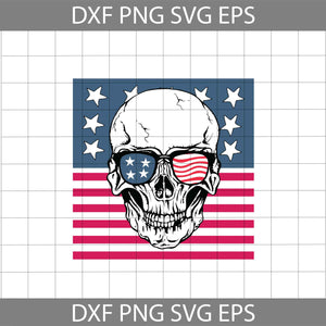 America Glasses Skull Svg, Skull Svg, America Skull Svg, America Flag svg, 4th Of July Svg, Independence Day Svg, cricut file, clipart, svg, png, eps, dxf