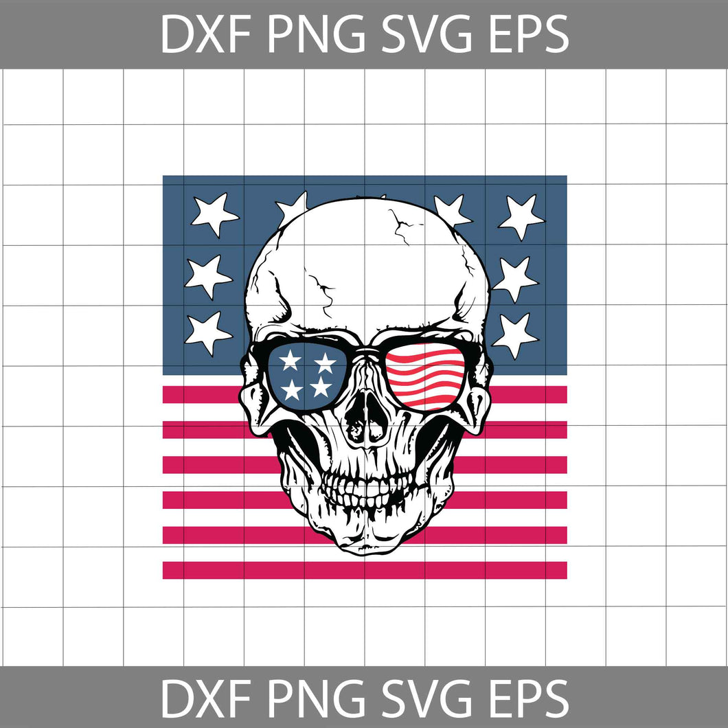 America Glasses Skull Svg, Skull Svg, America Skull Svg, America Flag svg, 4th Of July Svg, Independence Day Svg, cricut file, clipart, svg, png, eps, dxf