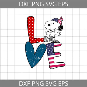 Love Snoopy Svg, America Flag svg, 4th of july svg, cricut file, clipart, svg, png, eps, dxf