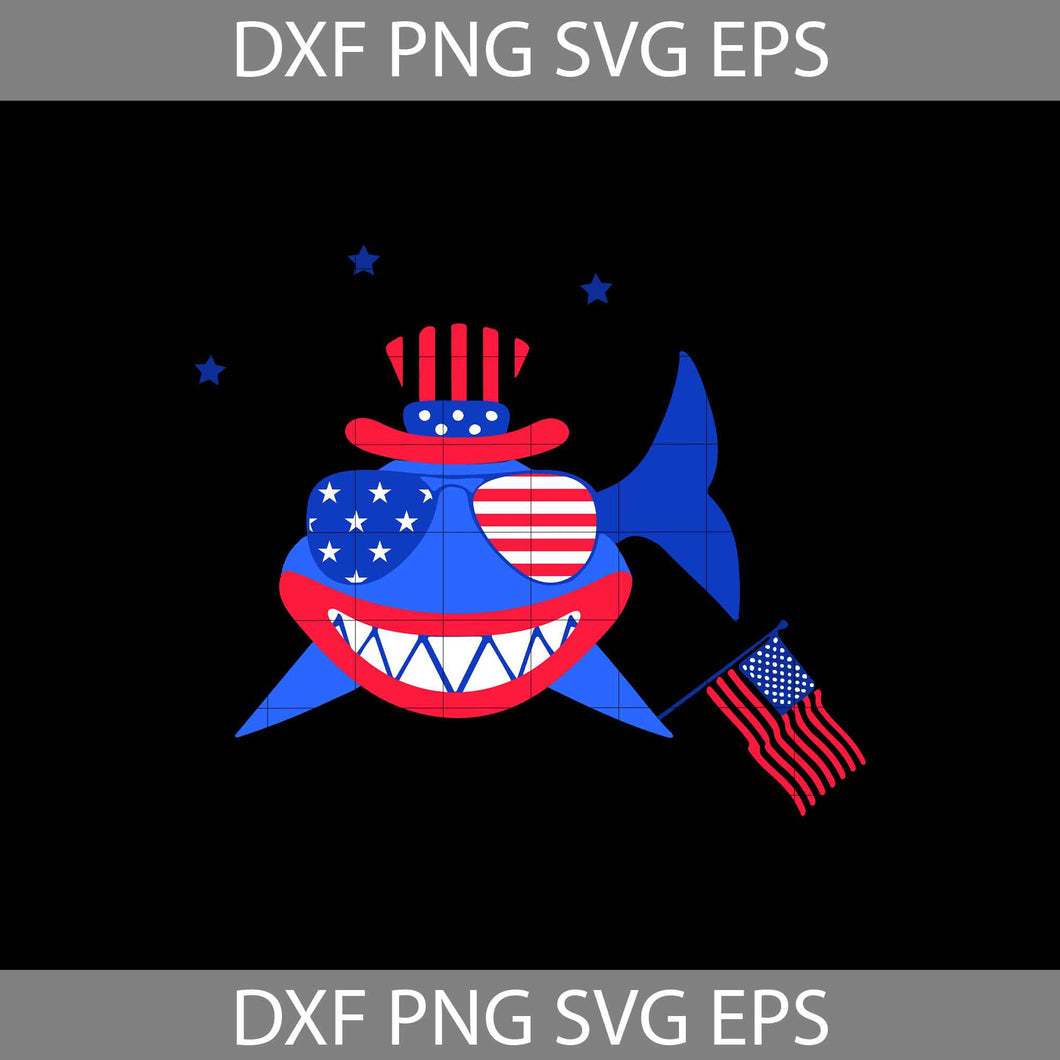 Baby shark 4th of July Svg, Baby Shark Svg, America Svg, 4th of July Svg, Cricut file, clipart, svg, png, eps, dxf