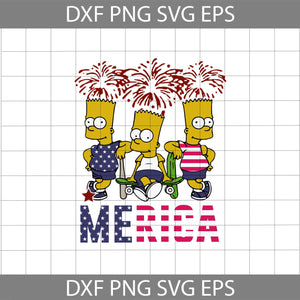 Bart Simpson Happy The 4th Of July America Svg, America svg, 4th of July Svg, cricut file, clipart, svg, png, eps, dxf