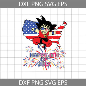 July 4th Goku svg, America svg, 4th of July Svg, cricut file, clipart, svg, png, eps, dxf