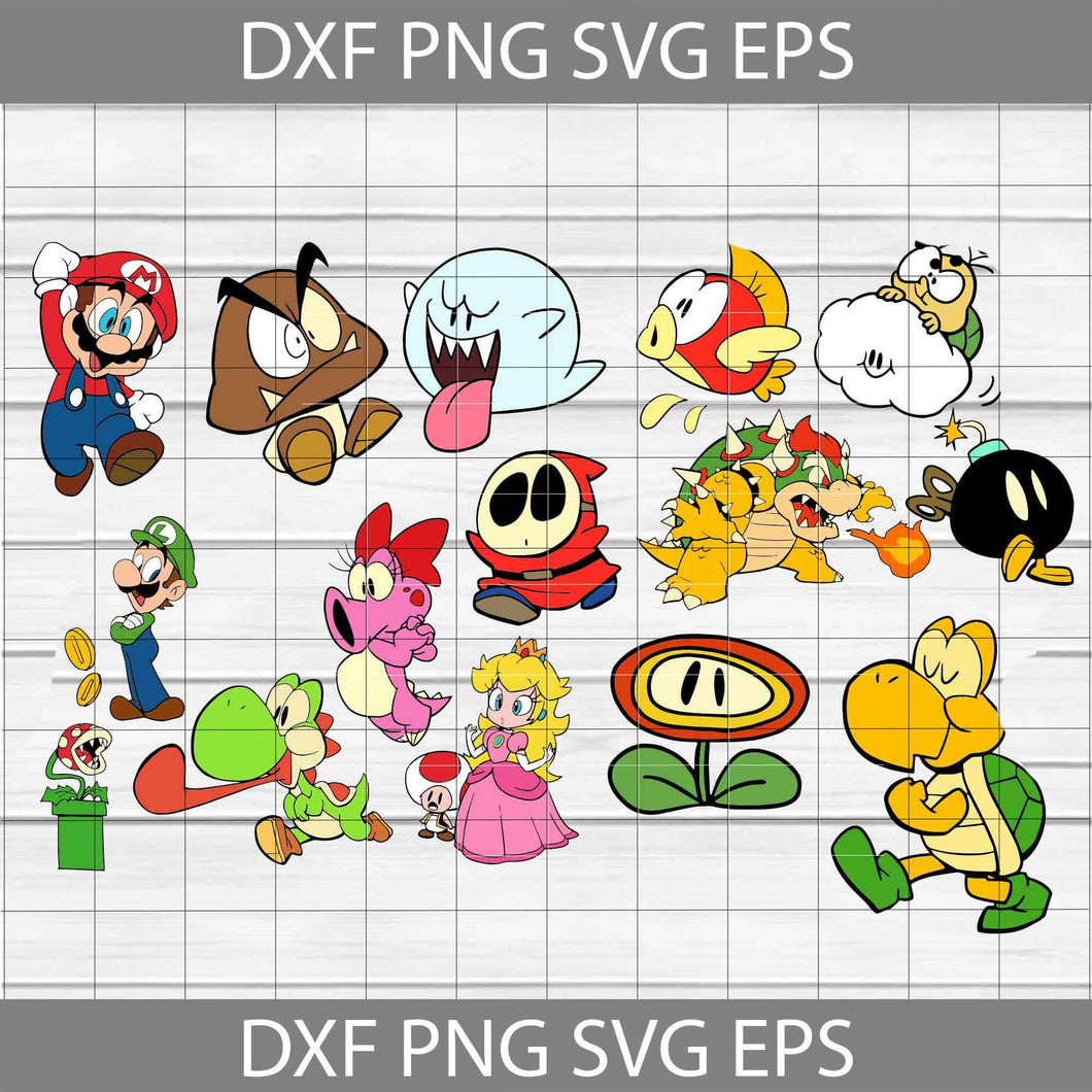 Super Mario Svg, Game svg, cricut file, clipart, bundle, svg, png, eps, dxf